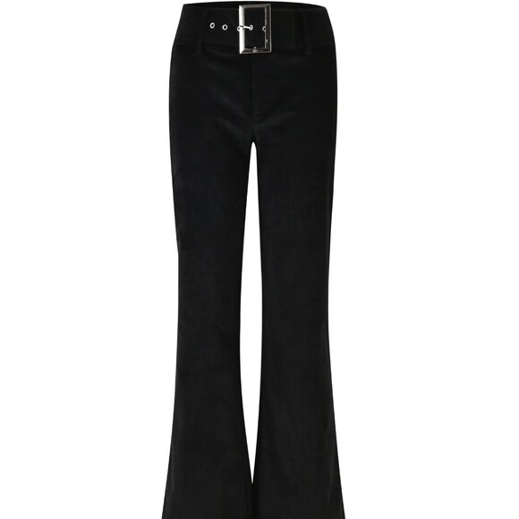 NWT Tiger Mist Aneya Black Corduroy Belted Flare Pants - Size XS - Picture 3 of 9